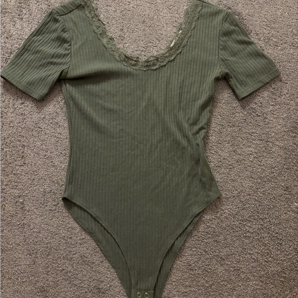 green lace bodysuit